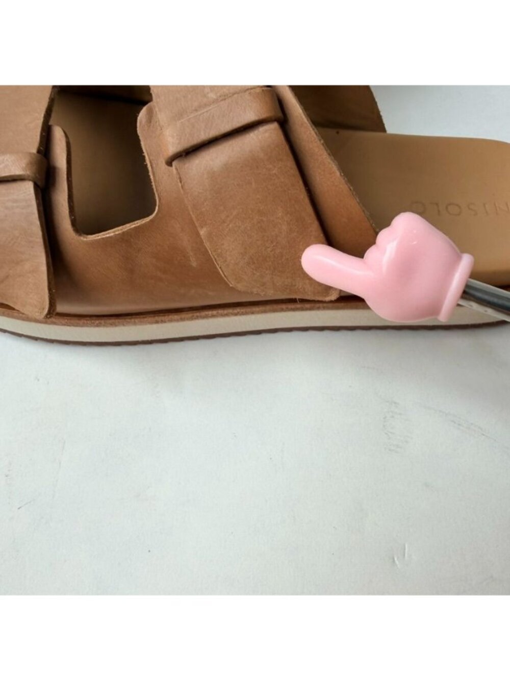 Nisolo Ella Platform Slide Womens Size 6.5 Beige Leather Sandals Comfor - Picture 11 of 12